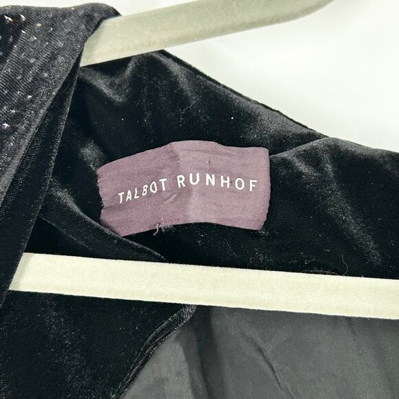 Talbot Runhof Black Metallic Eternity-Sleeve Velvet Gown - Picture 8 of 11